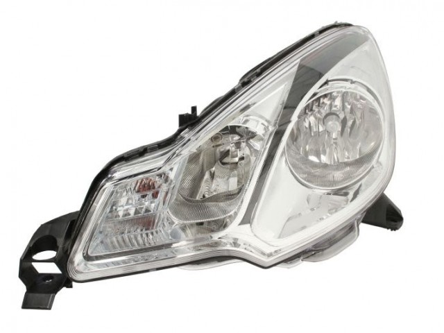 Citroen C3 2013.03.01-2016.12.31 utángyártott új bal első fényszóró H7/H1, fekete házas (motorral) DEPO