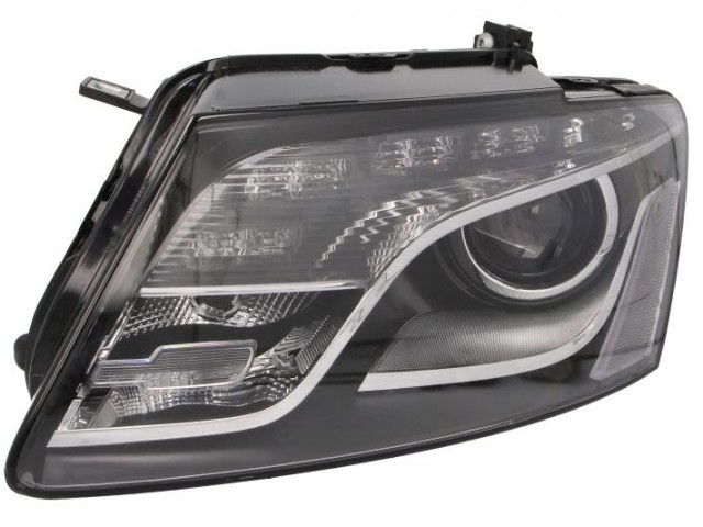 Audi Q5 8RB 2008.01.01-2012.08.31 utángyártott új bal első fényszóró D3S/LED fekete ház. (motorral) DEPO