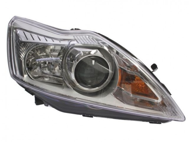 Ford Focus II. 2007.09.01-2011.02.28 utángyártott új jobb első fényszóró XENON króm házas (motorral) DEPO