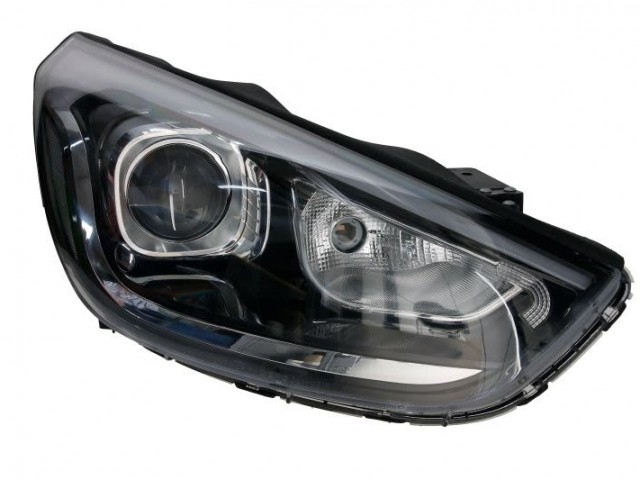 Hyundai IX35 2013.07.01-2014.12.31 utángyártott új jobb első fényszóró HIR2/LED fekete h.(motoros) DEPO