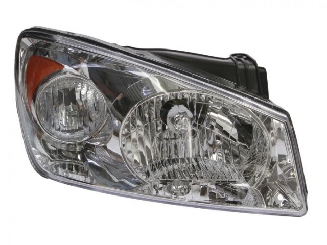 Kia Cerato  2006-2009.12.10 utángyártott új jobb első fényszóró H4 króm h. 4 ajtós,  (motorral) DEPO
