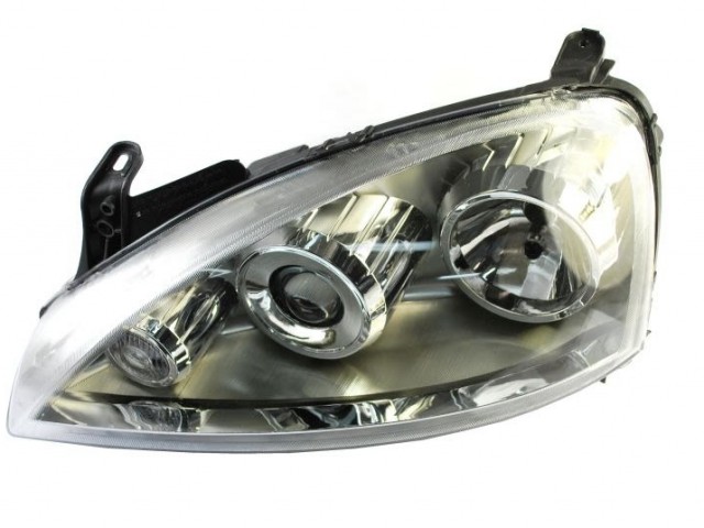 Opel Corsa C 2003.10.-2006 utángyártott új bal első fényszóró 2H7 DE, ZKW-tip. (motoros) DEPO