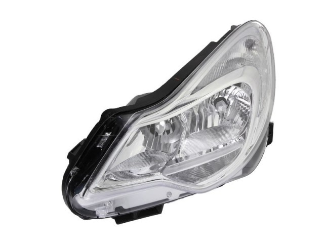 Opel Corsa D 2011.03.01-2014.08.31 utángyártott új bal első fényszóró H7/H1 króm házas (motorral) DEPO