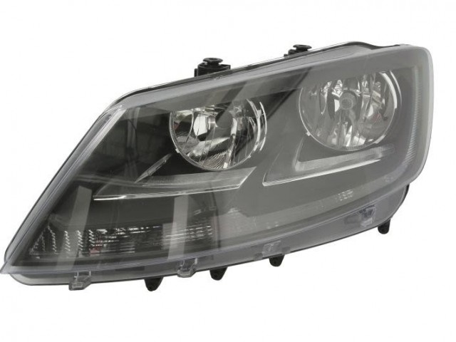 Seat Alhambra 2010-2015 utángyártott új bal első fényszóró H7/H15 fekete házas (motorral) DEPO
