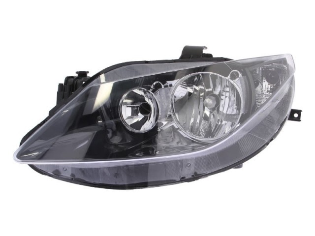 Seat Ibiza 6J 2008.05.01-2012.03.23 utángyártott új bal első fényszóró 2H7 fekete házas (motoros) DEPO