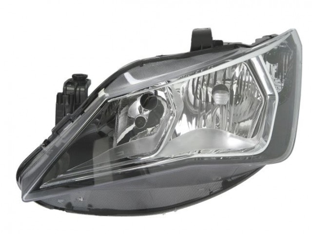 Seat Ibiza 5P 2012.03.24-2015.03.02 utángyártott új bal első fényszóró 2H7 króm házas (motoros) DEPO