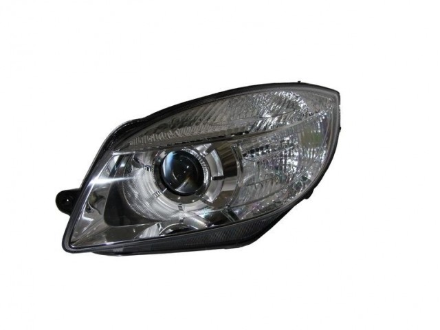 Skoda Fabia II. 2007.05.01-2010.03.31, Roomster 2006.03.01-2010.03.31 utángyártott új bal első fényszóró DE H7 (motorral) DEPO