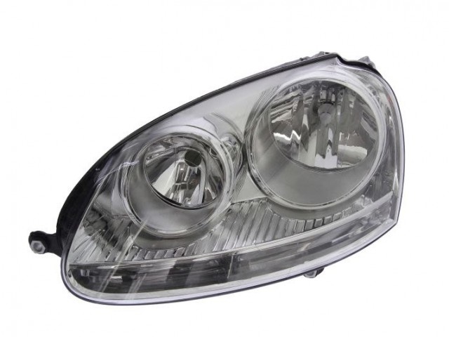 Volkswagen Golf V. 2003.10.01-2008.09.30, Jetta 2005.05.01-2010.12.31 utángyártott új bal első fényszóró 2H7, króm házas (motorral) DEPO