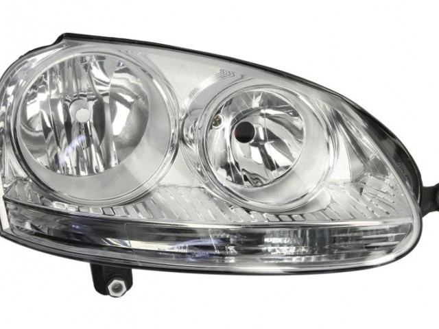 Volkswagen Golf V. 2003.10.01-2008.09.30, Jetta 2005.05.01-2010.12.31 utángyártott új jobb első fényszóró 2H7, króm házas (motorral) DEPO