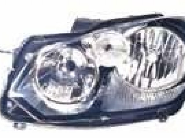 Volkswagen Golf VI. 2008.10.01-2012.09.30 utángyártott új bal első fényszóró H7/H15 fekete házas Hella tip. (motorral) DEPO
