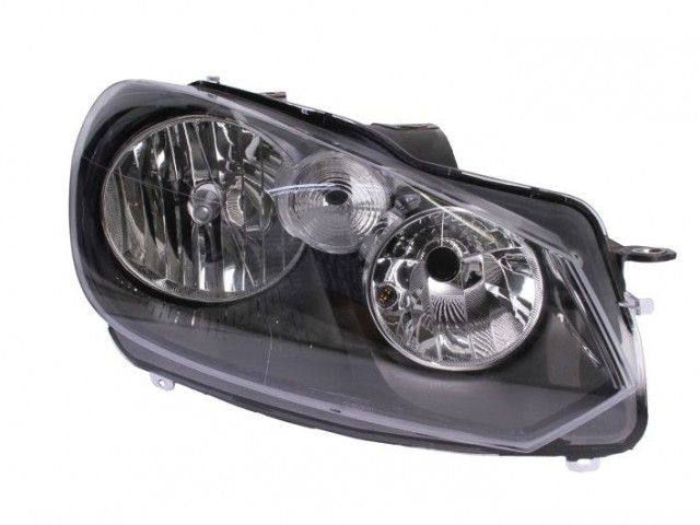Volkswagen Golf VI. 2008.10.01-2012.09.30 utángyártott új jobb első fényszóró H7/H15, fek.h.,Hella tip. (motorral) DEPO