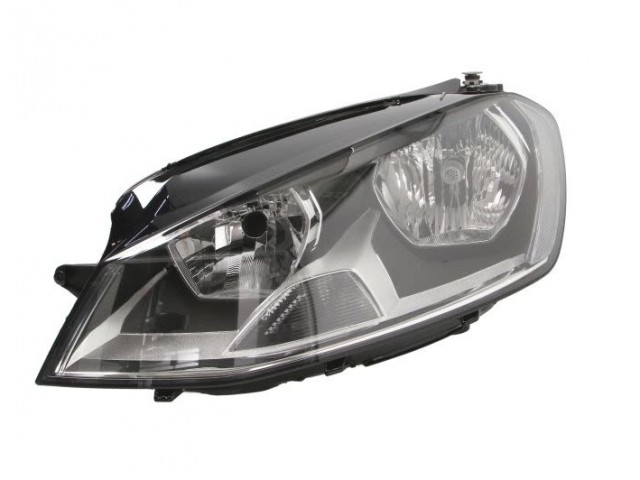 Volkswagen Golf VII 2012.10.01-2016.10.31 utángyártott új bal első fényszóró H7/H15, fekete h. (motorral) DEPO