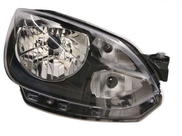 Volkswagen Up 2011.08.01-2016.05.30 utángyártott új jobb első fényszóró H4, fekete házas (motoros) DEPO
