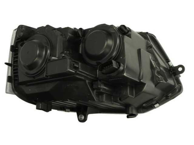 Volkswagen Transporter T5 2009.10.01-2015.06.30 utángyártott új bal első fényszóró H4, fek. h. (motorral) DEPO