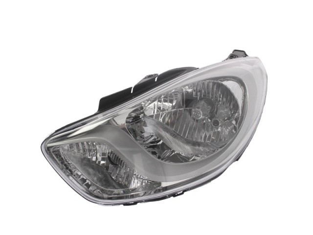 Hyundai I 10 2010.11.01-2013.10.31 utángyártott új bal első fényszóró H4, króm h. (motorral) TYC