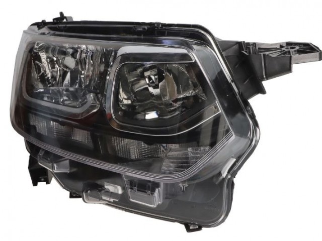 Citroen Berlingo 2018-2024, Fiat Doblo V. 2022- utángyártott új jobb első fényszóró H7/H1 króm házas Tgk. (motorral) TYC