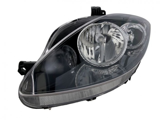 Seat Altea 5P 2004-2009, Leon 2005-2009, Toledo 2004.-2009 utángyártott új bal első fényszóró H7/H1 fekete házas (motoros) DEPO
