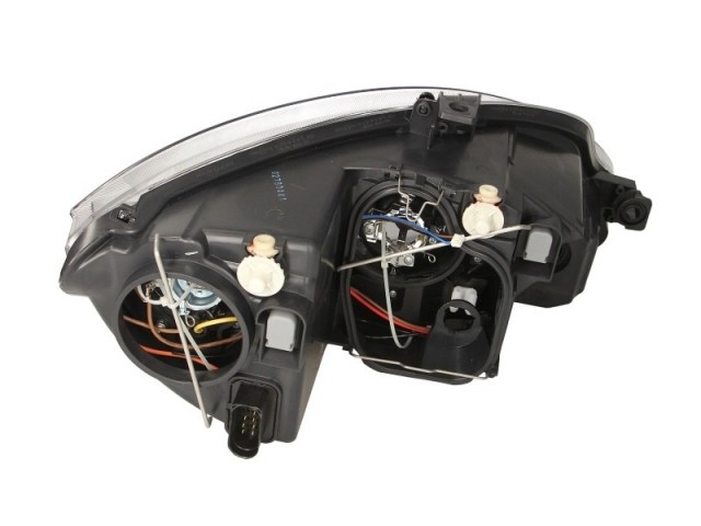 Seat Altea 5P 2009-2015, Leon 2009-2012, Toledo 5P 2004-2009 utángyártott új bal első fényszóró H7/H1 fekete házas (motoros) DEPO