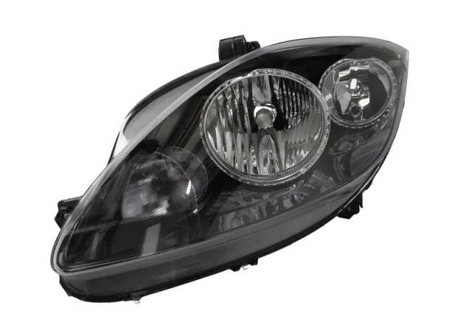 Seat Altea 5P 2009-2015, Leon 2009-2012, Toledo 5P 2004-2009 utángyártott új bal első fényszóró H7/H1 fekete házas (motoros) TYC