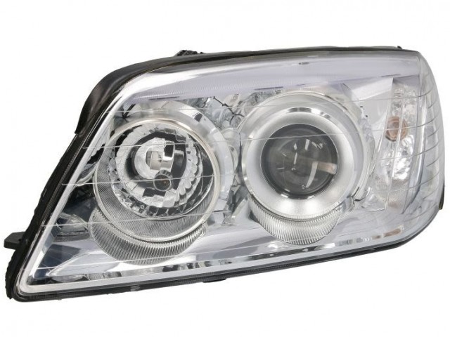 Chevrolet Captiva 2006.01.01-2010.12.31 utángyártott új bal első fényszóró H7/H1 króm házas (motorral) DEPO