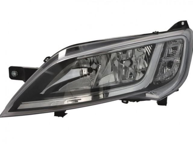 Citroen Jumper, Fiat Ducato, Peugeot Boxer 2014.01.01-2023.12.31 utángyártott új bal első fényszóró 2H7 napp.fény. króm h. (motorral) DEPO