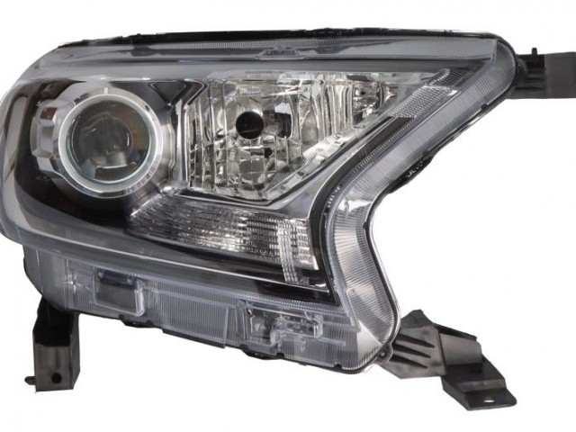 Ford Ranger 2016- utángyártott új jobb első fényszóró DE H11/H15 nappf. fekete h. (motoros) DEPO