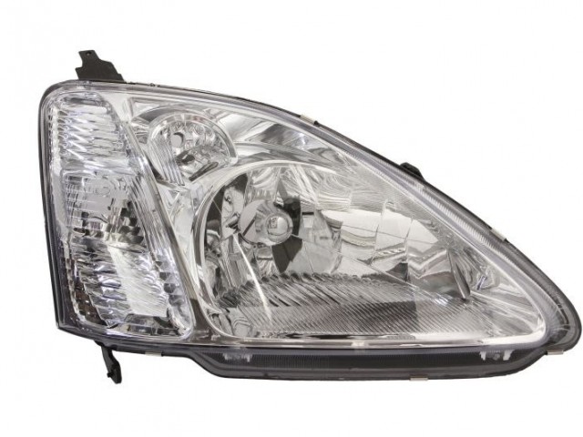 Honda Civic 2001.02.01-2003.12.31 utángyártott új jobb első fényszóró H4 3/5 ajtós EU tip. (motorral) DEPO