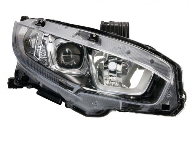 Honda Civic 2015.09.01-2021.06.01 utángyártott új jobb első fényszóró H11/HB3+LED, 4/5a. (motorral) DEPO