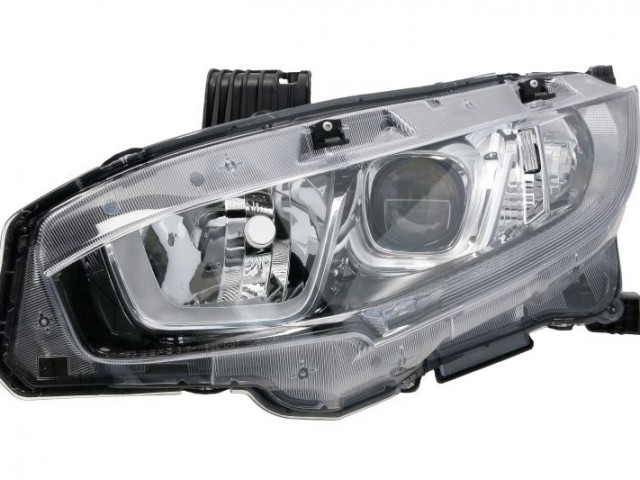 Honda Civic 2015.09.01-2021.06.01 utángyártott új bal első fényszóró H11/HB3+LED, 4/5a. (motorral) DEPO