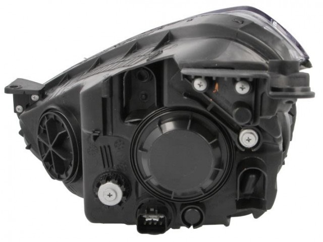 Hyundai I10 2013.11.01-2019.12.01 utángyártott új jobb első fényszóró H4/H7 fekete h. (motorral) DEPO