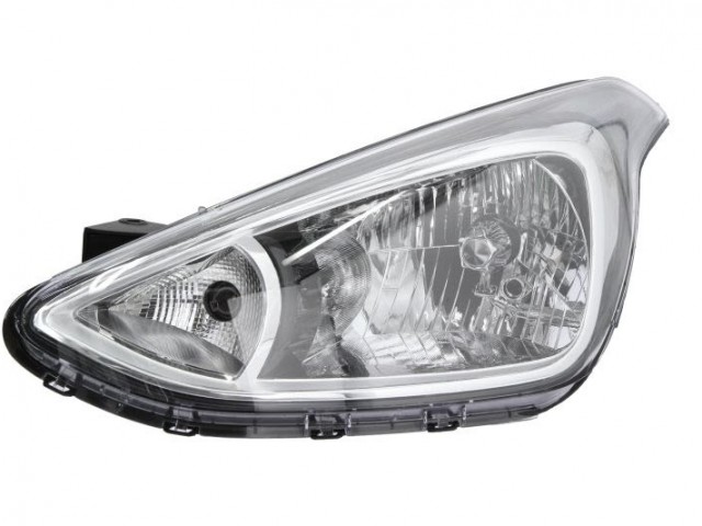 Hyundai I10 2013.11.01-2019.12.01 utángyártott új bal első fényszóró H4 fekete házas (motorral) DEPO