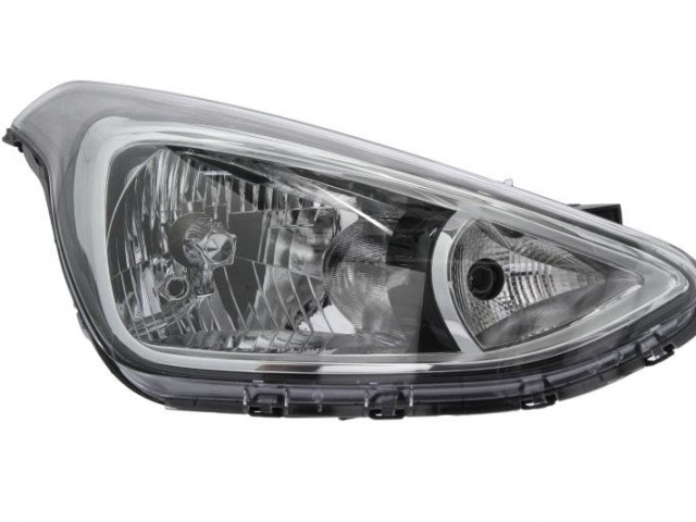 Hyundai I10 2013.11.01-2019.12.01 utángyártott új jobb első fényszóró H4 fekete házas (motorral) DEPO