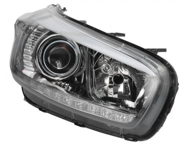 Kia Ceed 2012.04.01-2018.06.30 utángyártott új jobb első fényszóró 3H7+LED nap.f., stat.kanyark., fekete DEPO