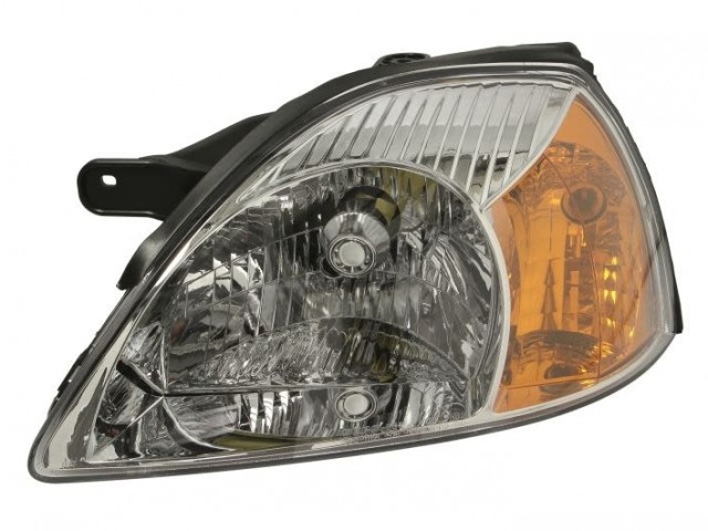Kia Rio 2002.08-2005.06.15 utángyártott új bal első fényszóró H4 sárga vill. (motoros) DEPO