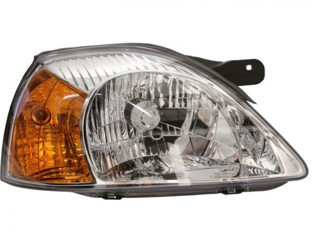 Kia Rio  2002.08-2005.06.15utángyártott új jobb első fényszóró H4  sárga vill. (motoros) DEPO