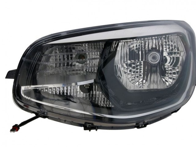 Kia Soul 2013.07.01-2019.03.31 utángyártott új bal első fényszóró H4 fekete házas (motoros) DEPO