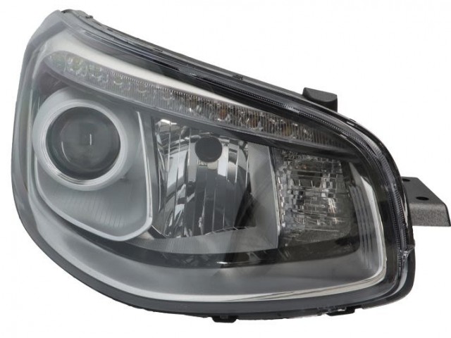 Kia Soul 2013.07.01-2019.03.31 utángyártott új jobb első fényszóró H7/LED+PY21W króm h. (motoros) DEPO