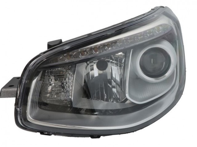 Kia Soul 2013.07.01-2019.03.31 utángyártott új bal első fényszóró H7/LED+PY21W króm h. (motoros) DEPO