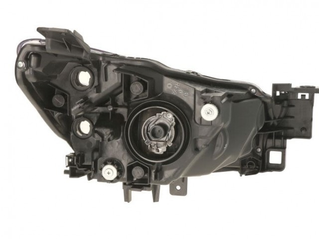 Mazda 2 2014- utángyártott új bal első fényszóró H4 fekete h. (motoros) DEPO
