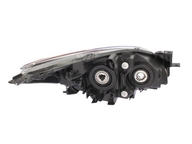 Mazda 3 2009.04.01-2013.03.31 utángyártott új bal első fényszóró H11/HB3 fekete h. (motoros) DEPO