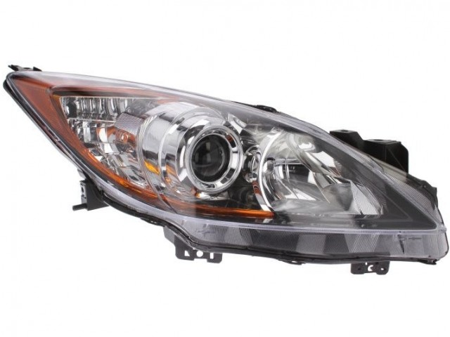 Mazda 3 2009.04.01-2013.03.31 utángyártott új jobb első fényszóró H11/HB3 fekete h. (motoros) DEPO