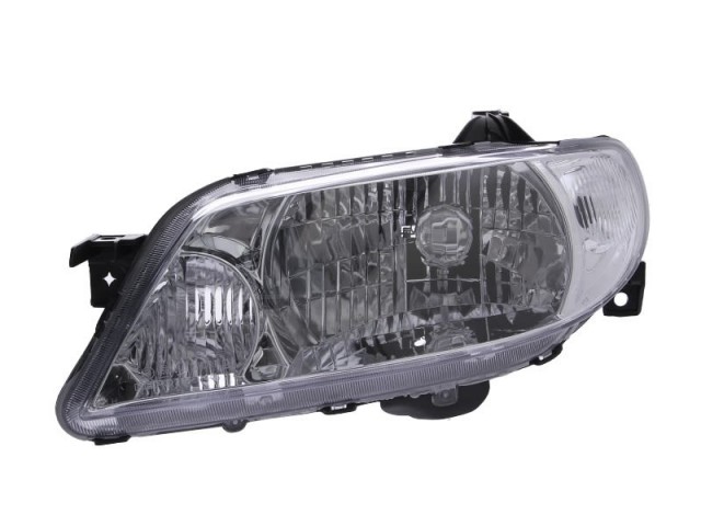 Mazda 323 2001.02.01-2003.12.31 utángyártott új bal első fényszóró H4 króm házas (motoros) DEPO