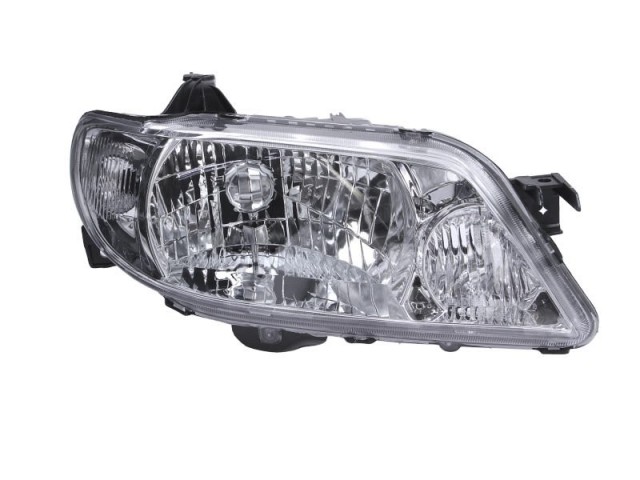 Mazda 323 2001.02.01-2003.12.31 utángyártott új jobb első fényszóró H4 króm házas (motoros) DEPO
