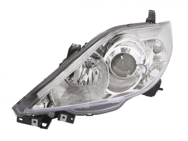 Mazda 5 2005.06.01-2008.01.31 utángyártott új bal első fényszóró H7/HB3 króm házas (motoros) DEPO
