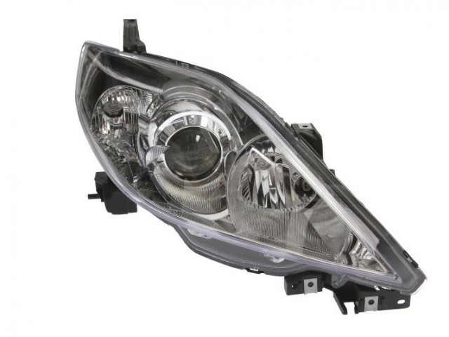 Mazda 5 2005.06.01-2008.01.31 utángyártott új jobb első fényszóró H7/HB3 króm házas (motoros) DEPO