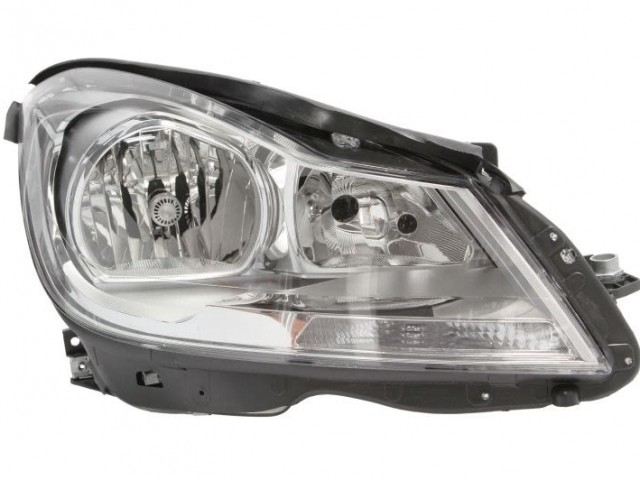 Mercedes Benz W204 C-Class 2011.01.01-2014.02.28 utángyártott új jobb első fényszóró króm házas H7/H7 (motorral) DEPO
