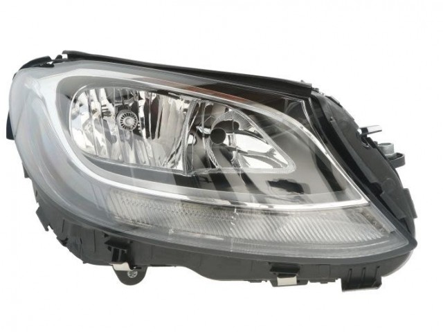 Mercedes Benz W205 C-Class 2014.03.01-2018.08.30 utángyártott új jobb első fényszóró 2H7+LED fekete (motorral) DEPO