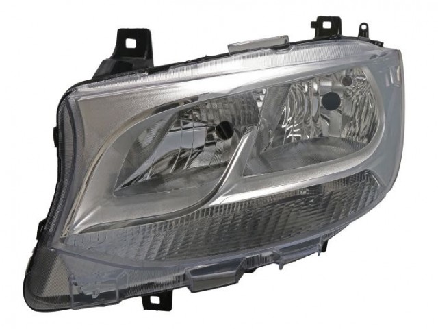 Mercedes Benz Sprinter 2018.06.01- utángyártott új bal első fényszóró H7/H15 króm h. (motorral) DEPO