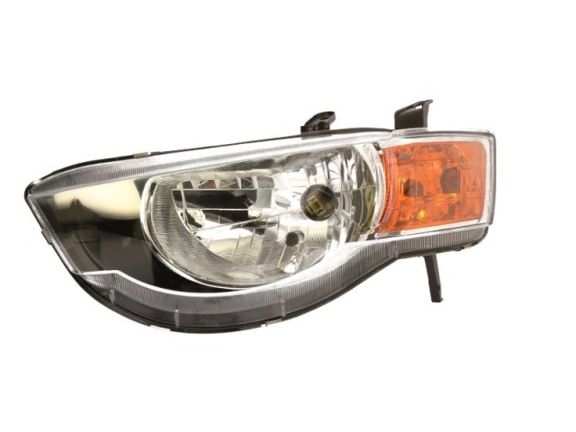 Mitsubishi Colt VI.    2008.10.01-2012.12.31 utángyártott új bal első fényszóró H4 3/5 a. fekete házas (motorral) DEPO