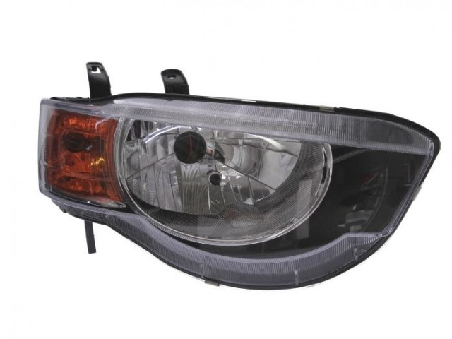 Mitsubishi Colt VI. 2008.10.01-2012.12.31  utángyártott új jobb első fényszóró H4 3/5 a. fekete házas (motorral) DEPO